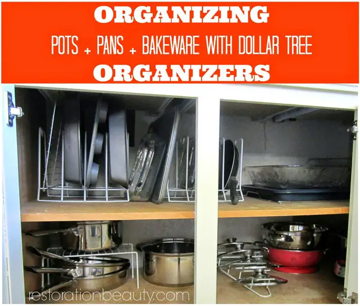 DIY Inexpensive Pot Lid Storage from Dollar Tree  Pot lid storage, Dollar  tree kitchen organization, Dollar store diy organization